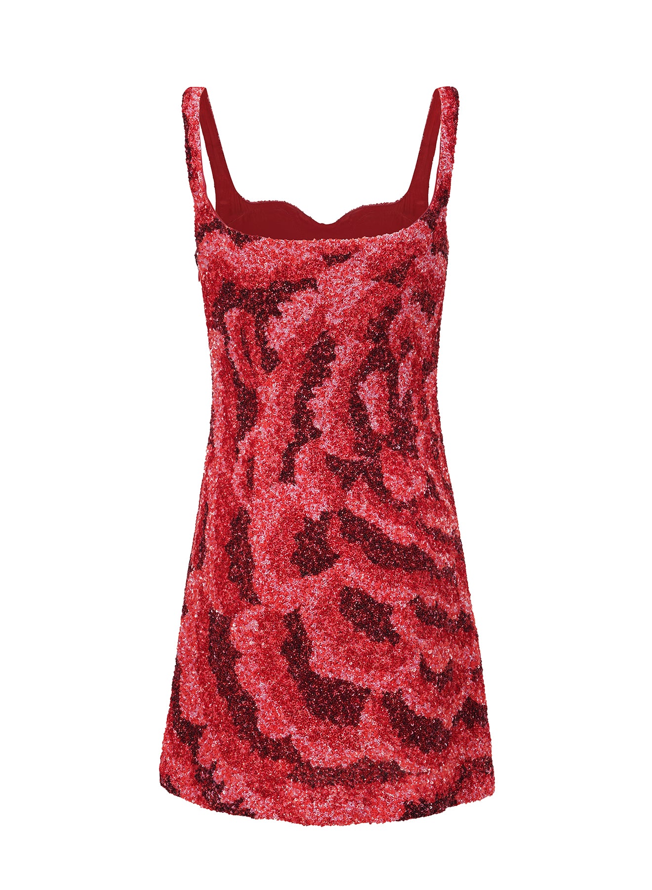 LA FUORI Rose embroidered mini dress - Red