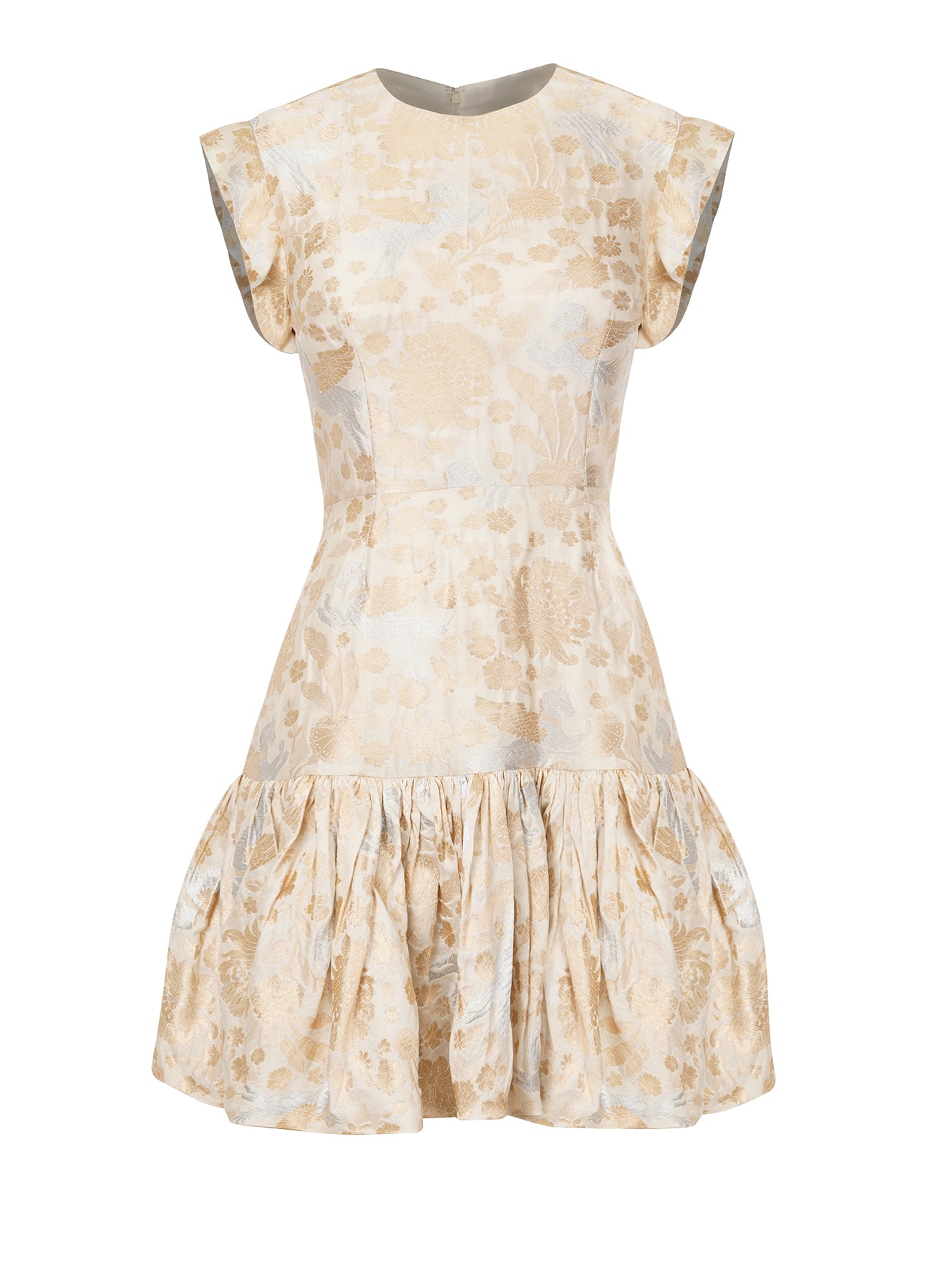 LA FUORI Jacquard Gathered dress - Ivory