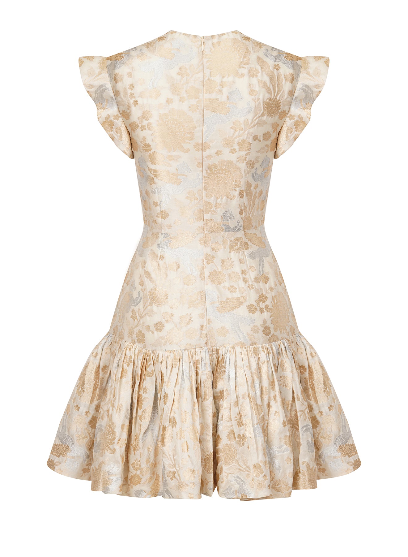 LA FUORI Jacquard Gathered dress - Ivory