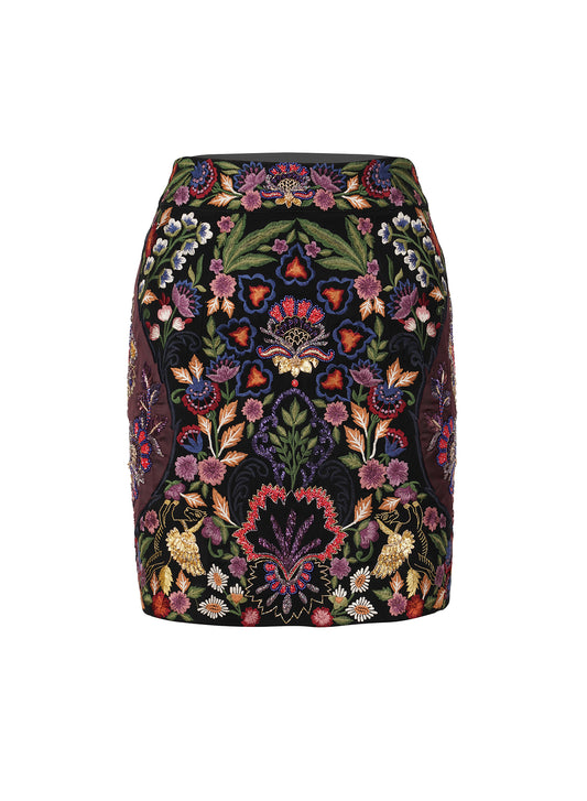 LA FUORI Clio Embroidered mini skirt - Black