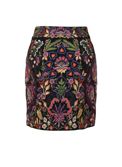 LA FUORI Clio Embroidered mini skirt - Black