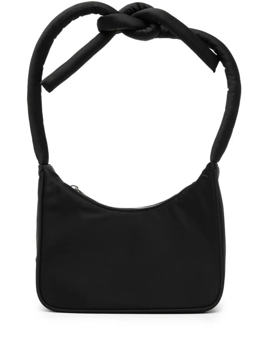 GOEN.J Recycled nylon knot strap shoulder bag - Black