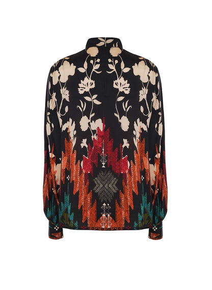 LA FUORI Dari Printed silk blouse