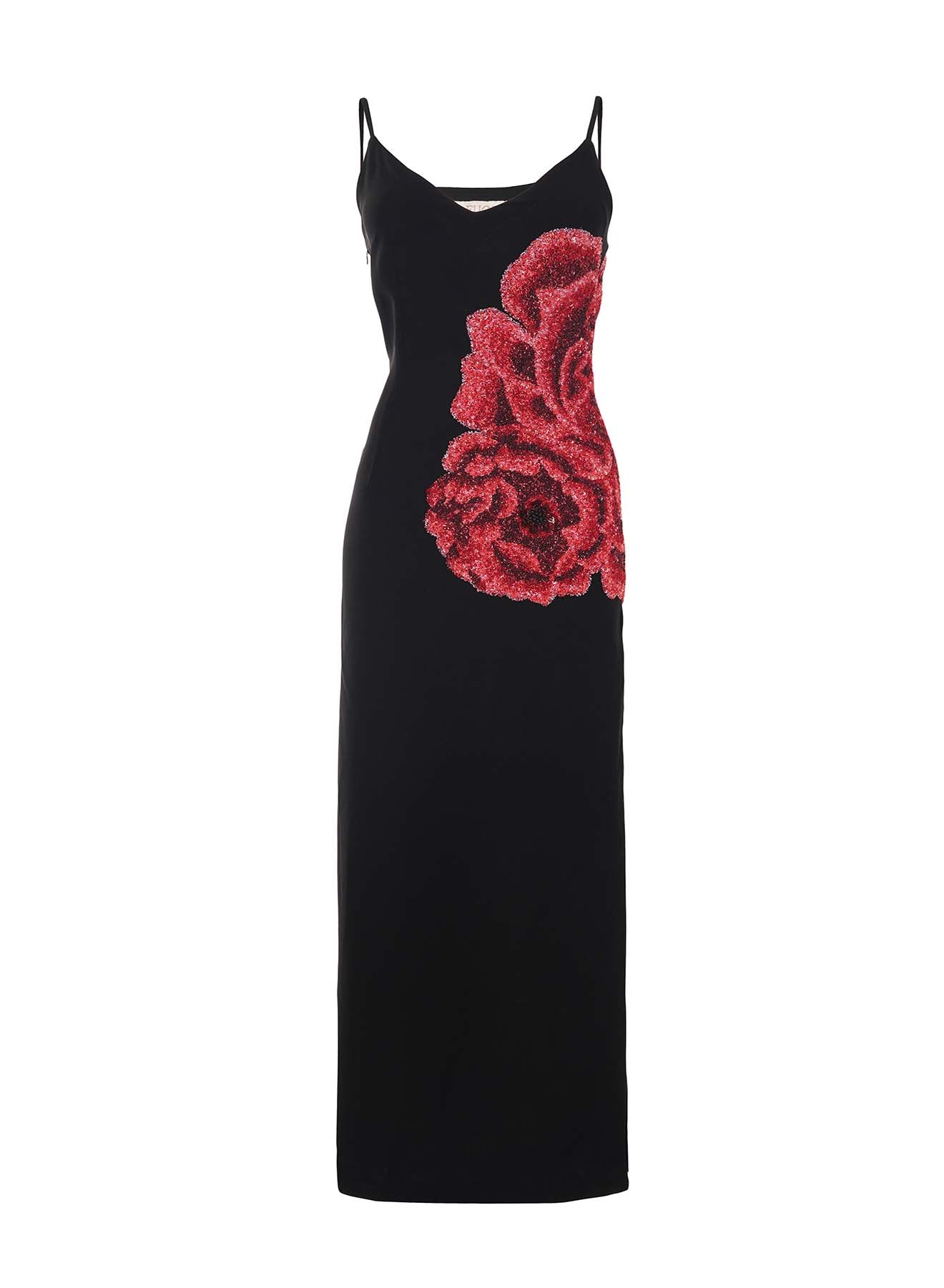 LA FUORI Rose slip dress - Black