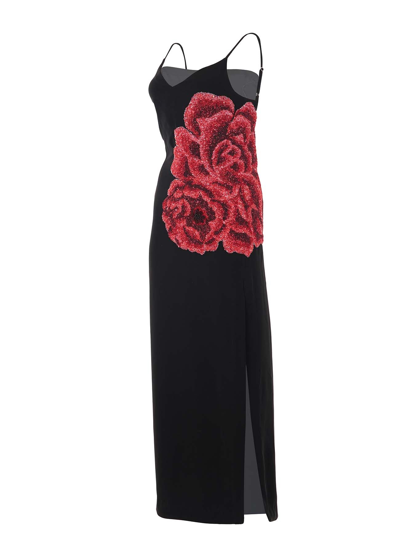 LA FUORI Rose slip dress - Black