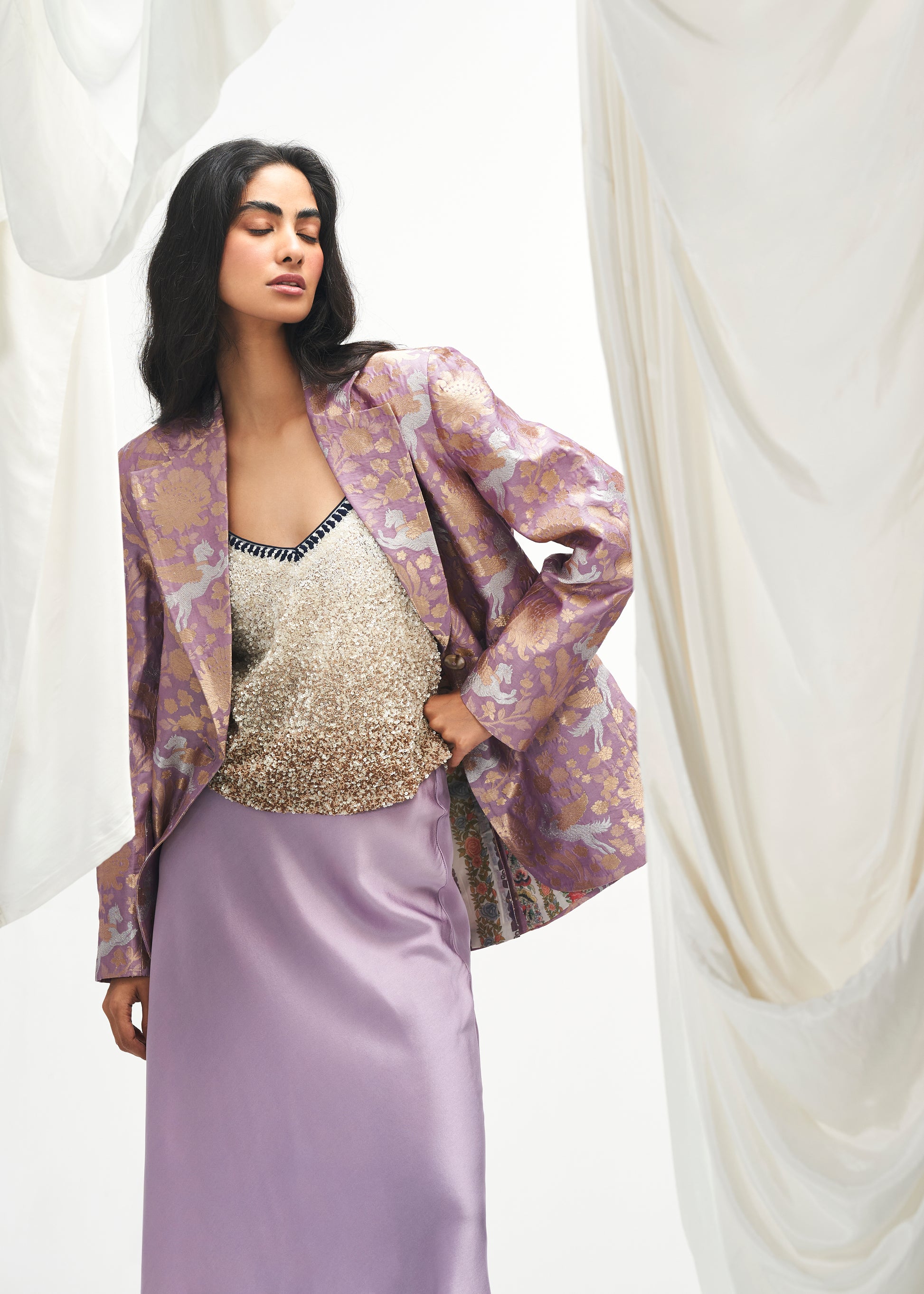 LA FUORI Pradera jacquard blazer