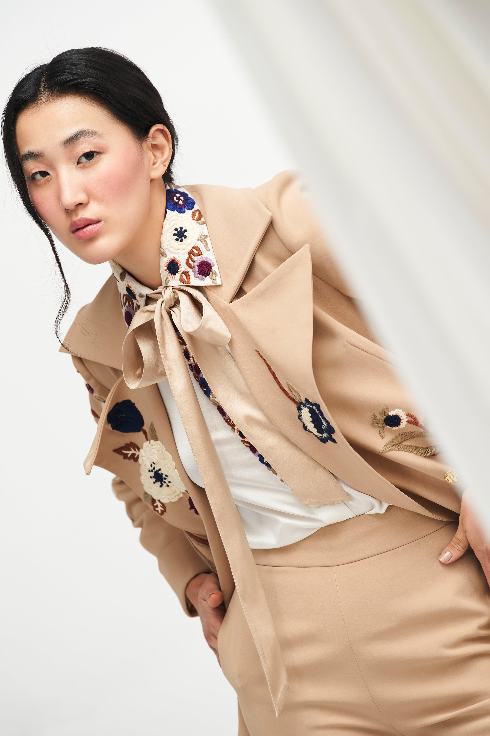 LA FUORI Floral Trench coat - Beige