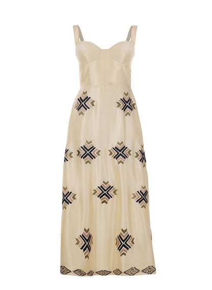 LA FUORI Clara embroidered dress - Ivory