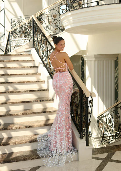 NICOLETTA Piper Gown - Pink/Ivory