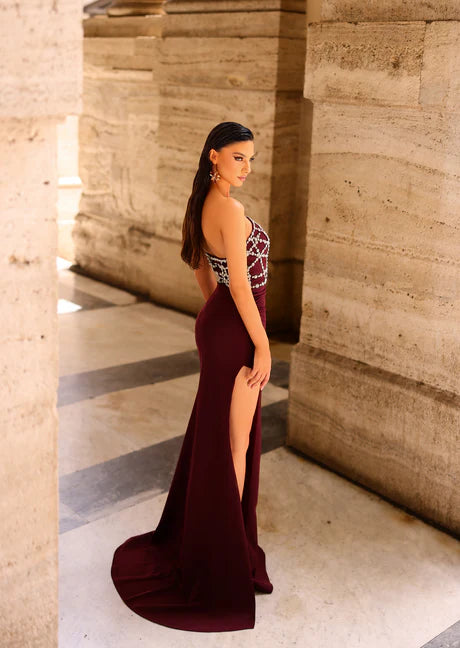 NICOLETTA Ariella Gown - Burgundy