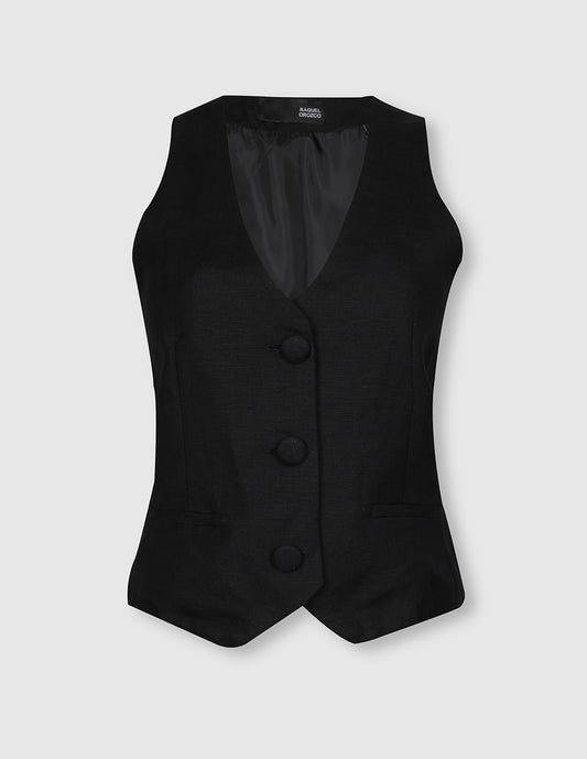 RAQUEL OROZCO Fatima vest - Black