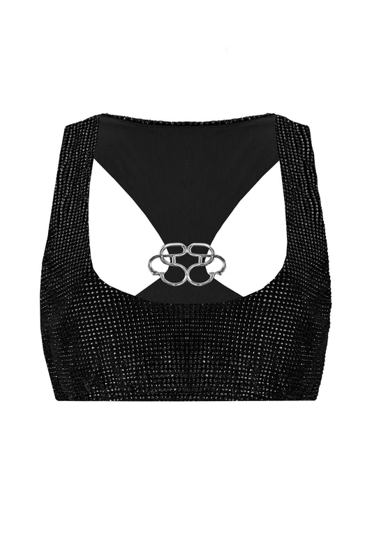 SANTA Crop Top - Black