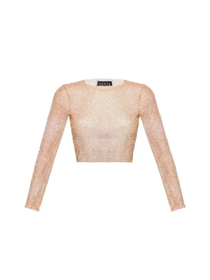 SANTA Crop Top - Blush Diamond front