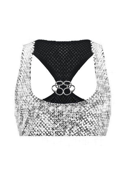 SANTA Crop Top - Silver