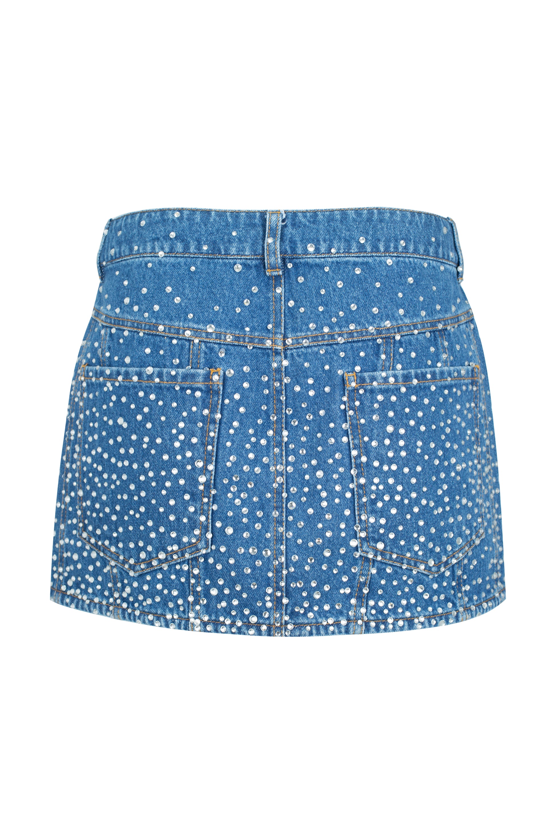 SANTA Denim Mini Skirt - Blue back