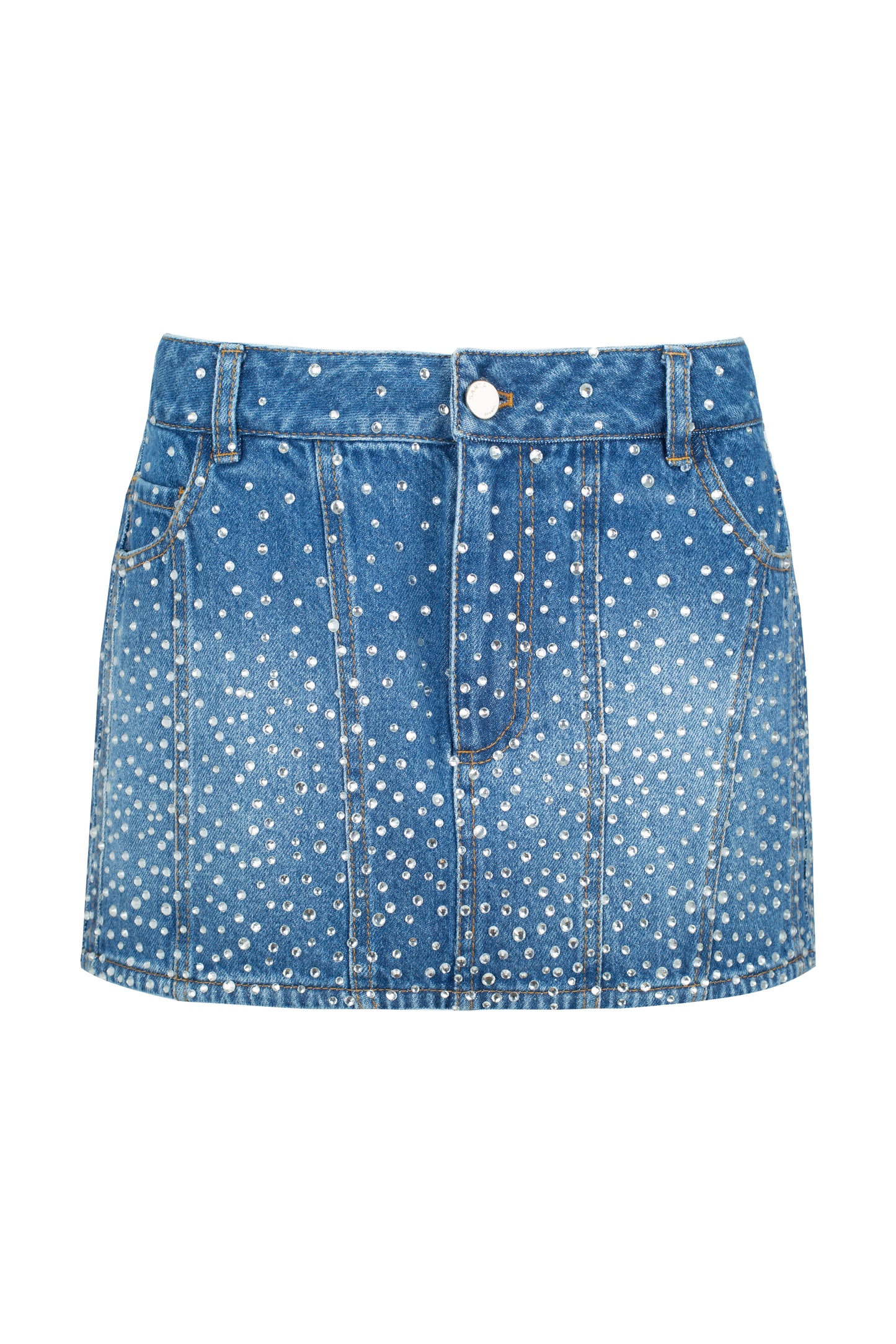 SANTA Denim Mini Skirt - Blue front