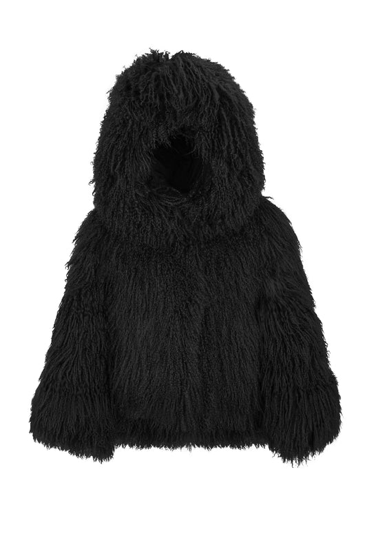 SANTA Feathers Coat - Black