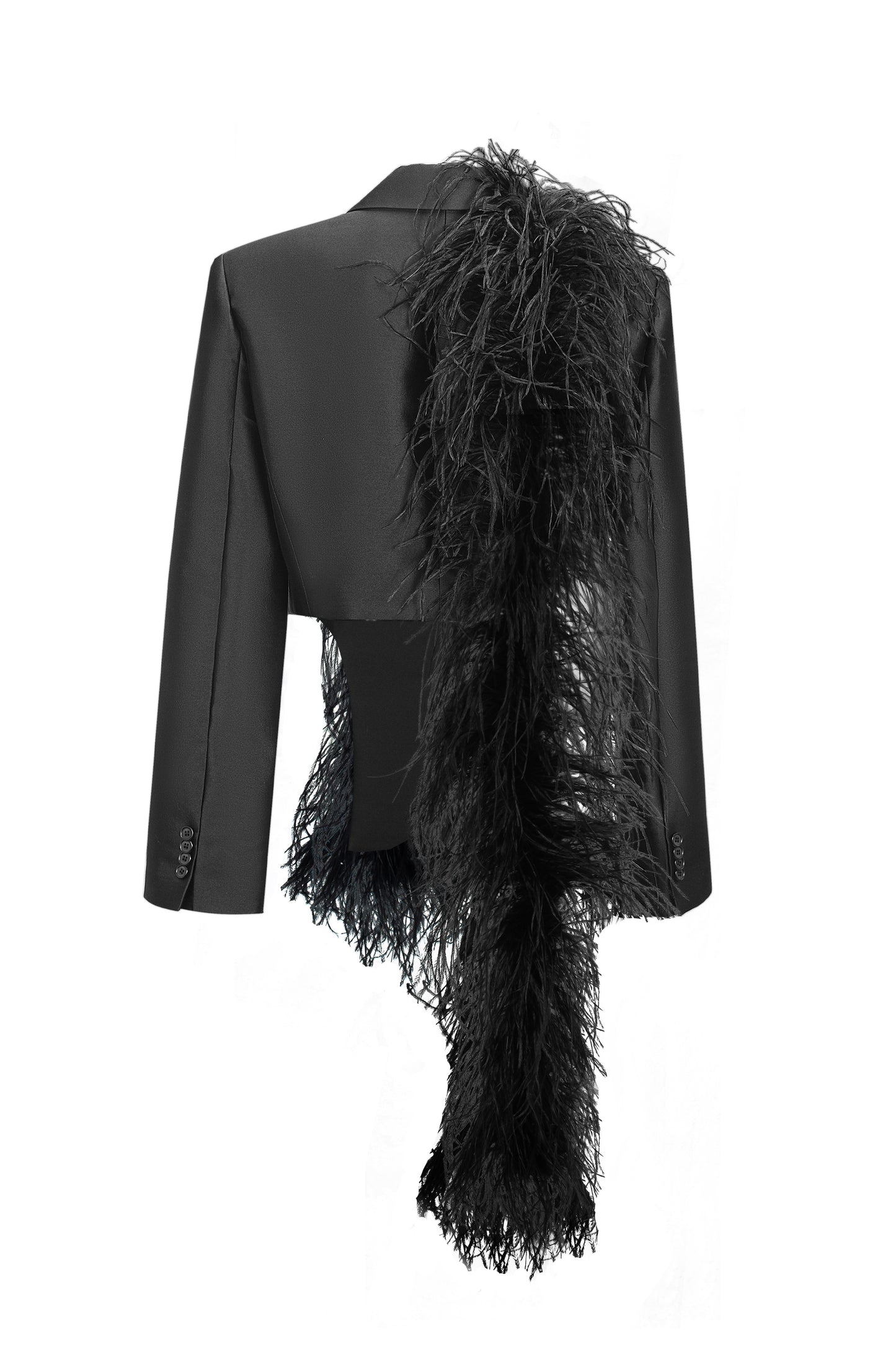 SANTA Jacket with Feathers - Black