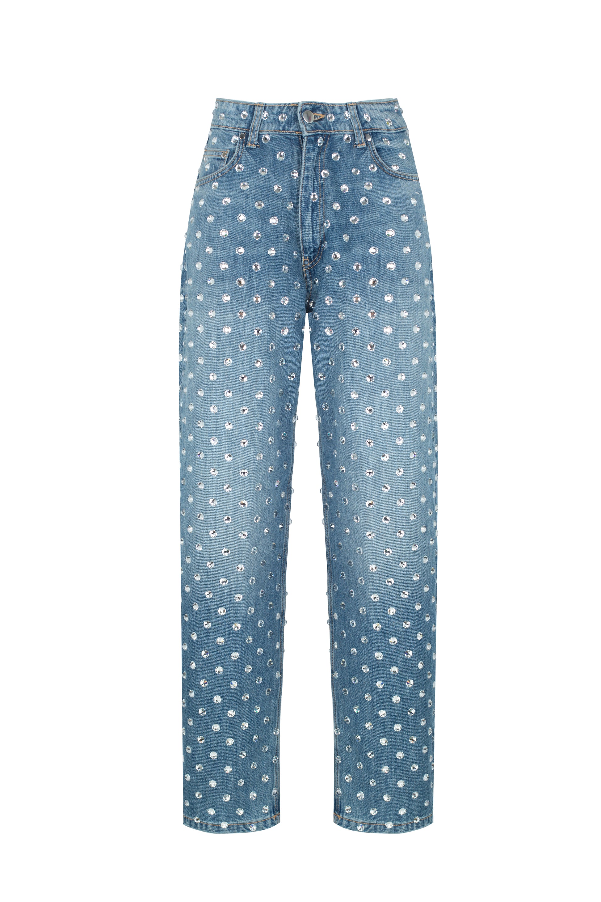 SANTA Jeans with Crystals - Blue front