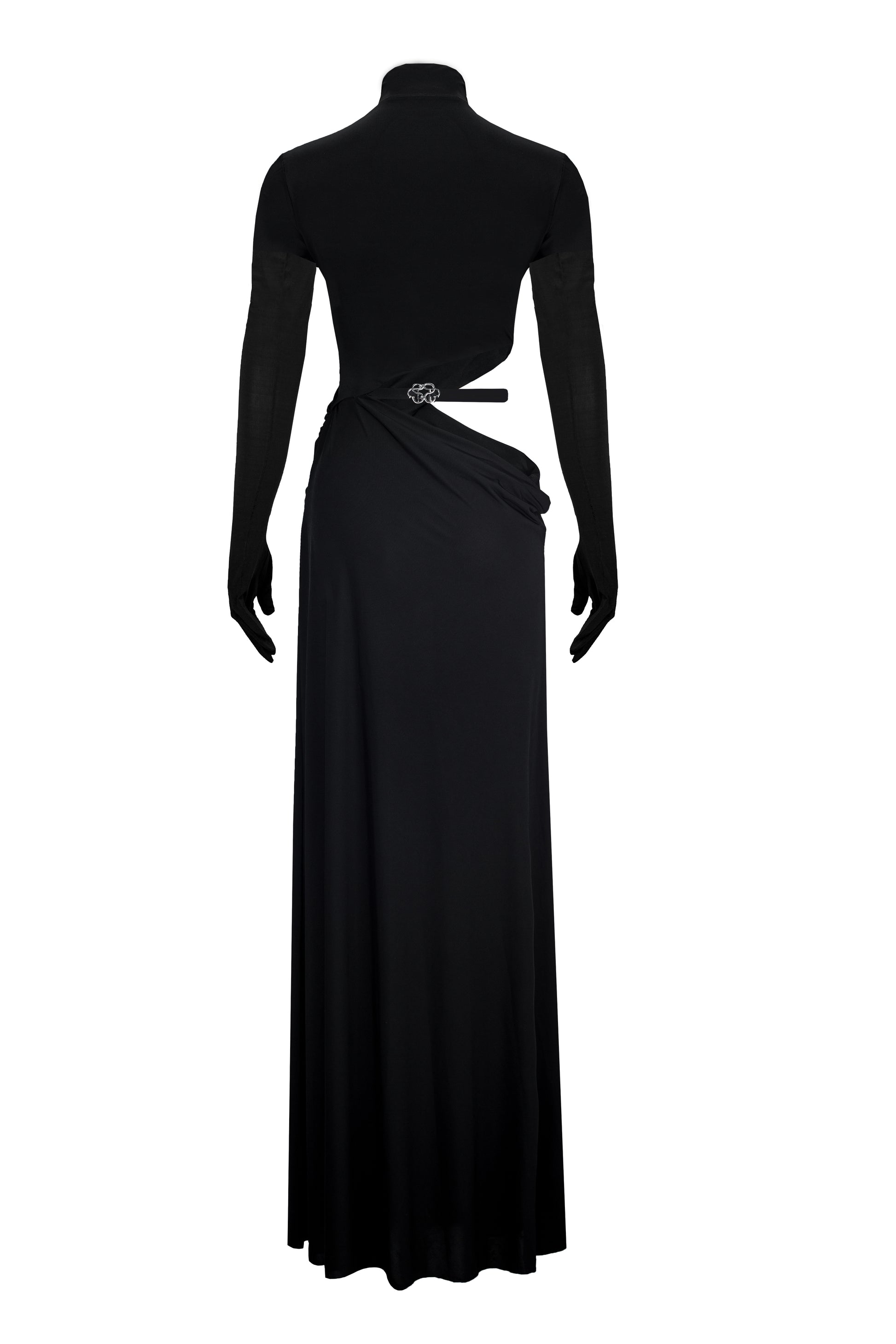 SANTA Maxi Dress with Open Side - Black