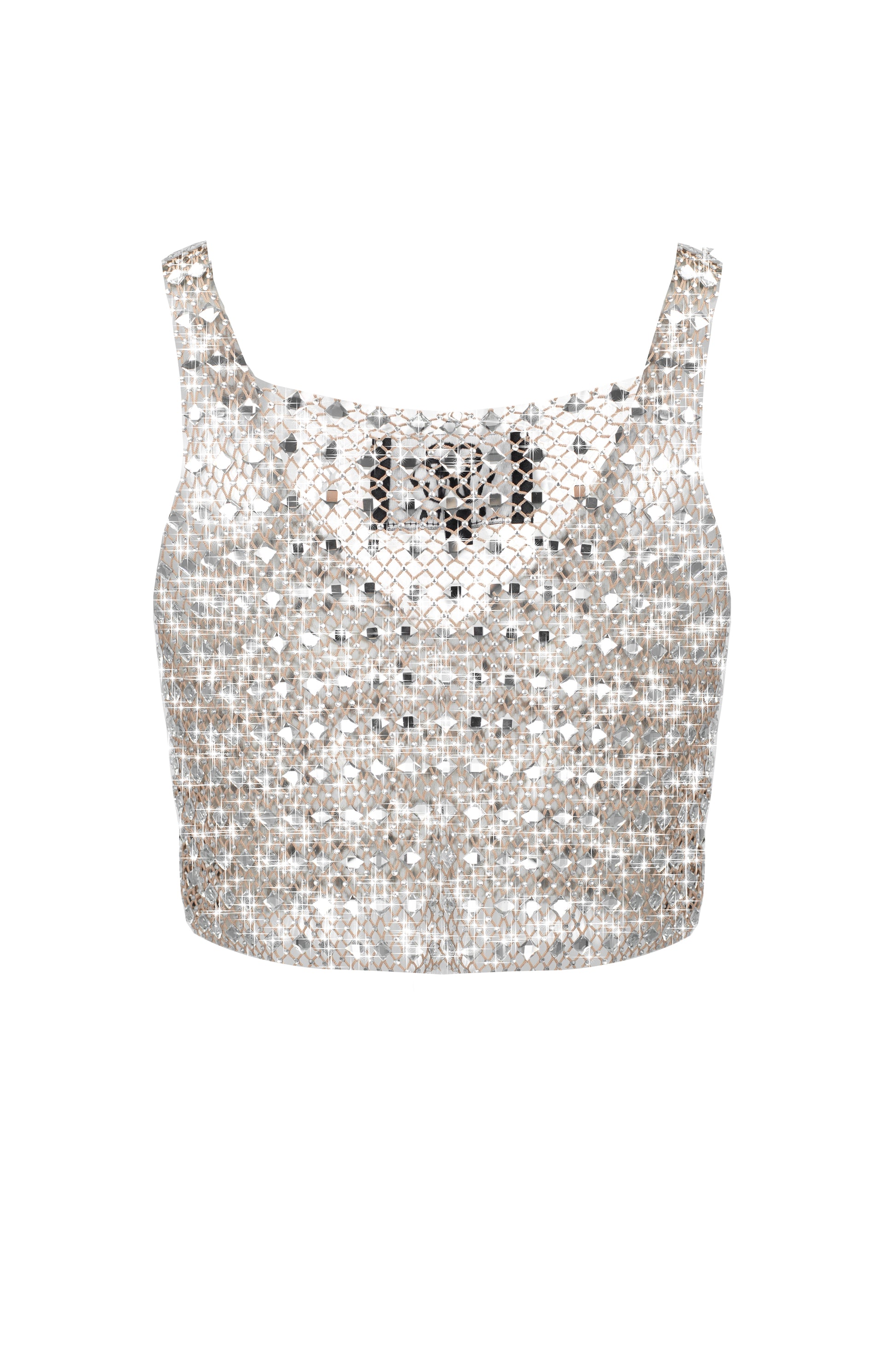 SANTA Mesh Sparkling Top - Beige