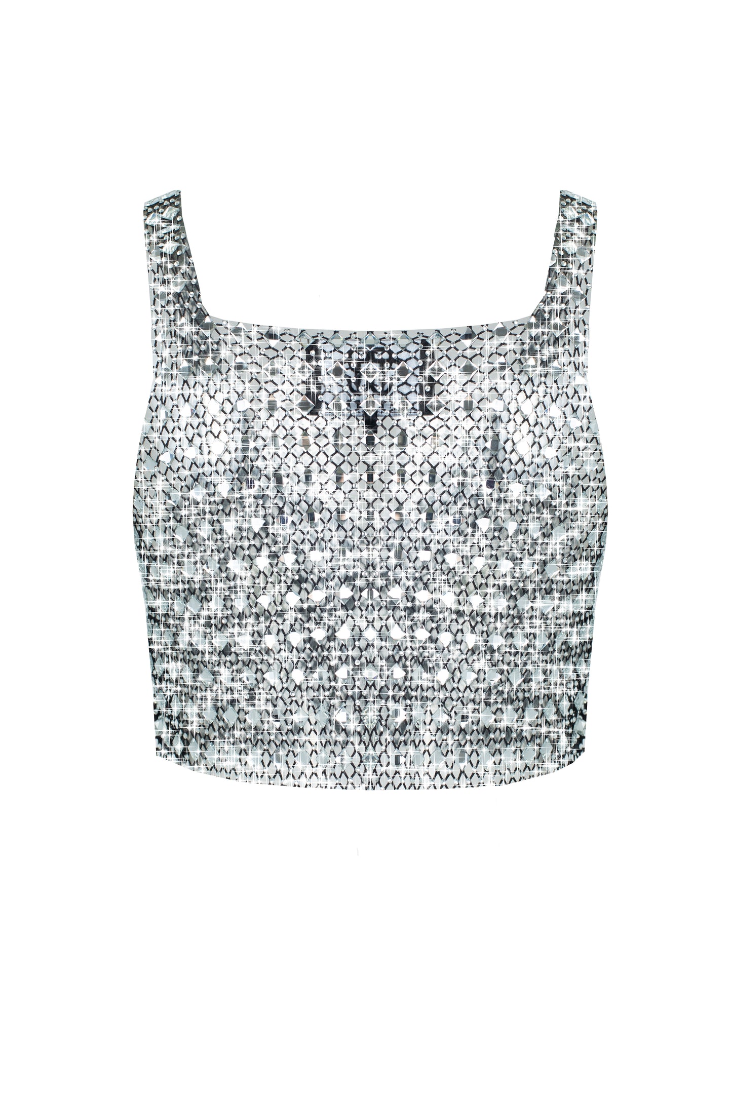 SANTA Mesh Sparkling Top - Black