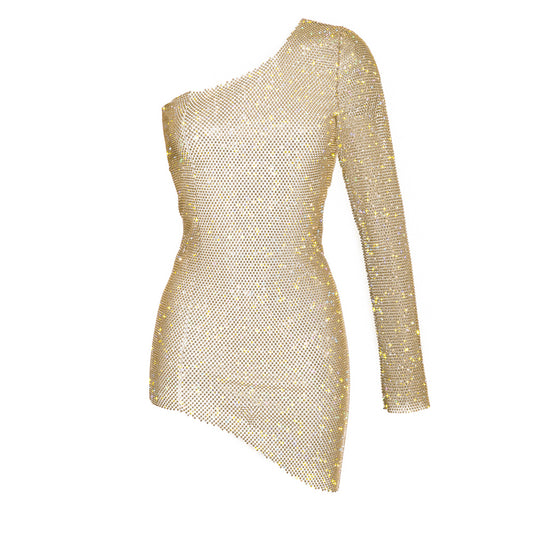 SANTA One Sleeve Dress - Gold product