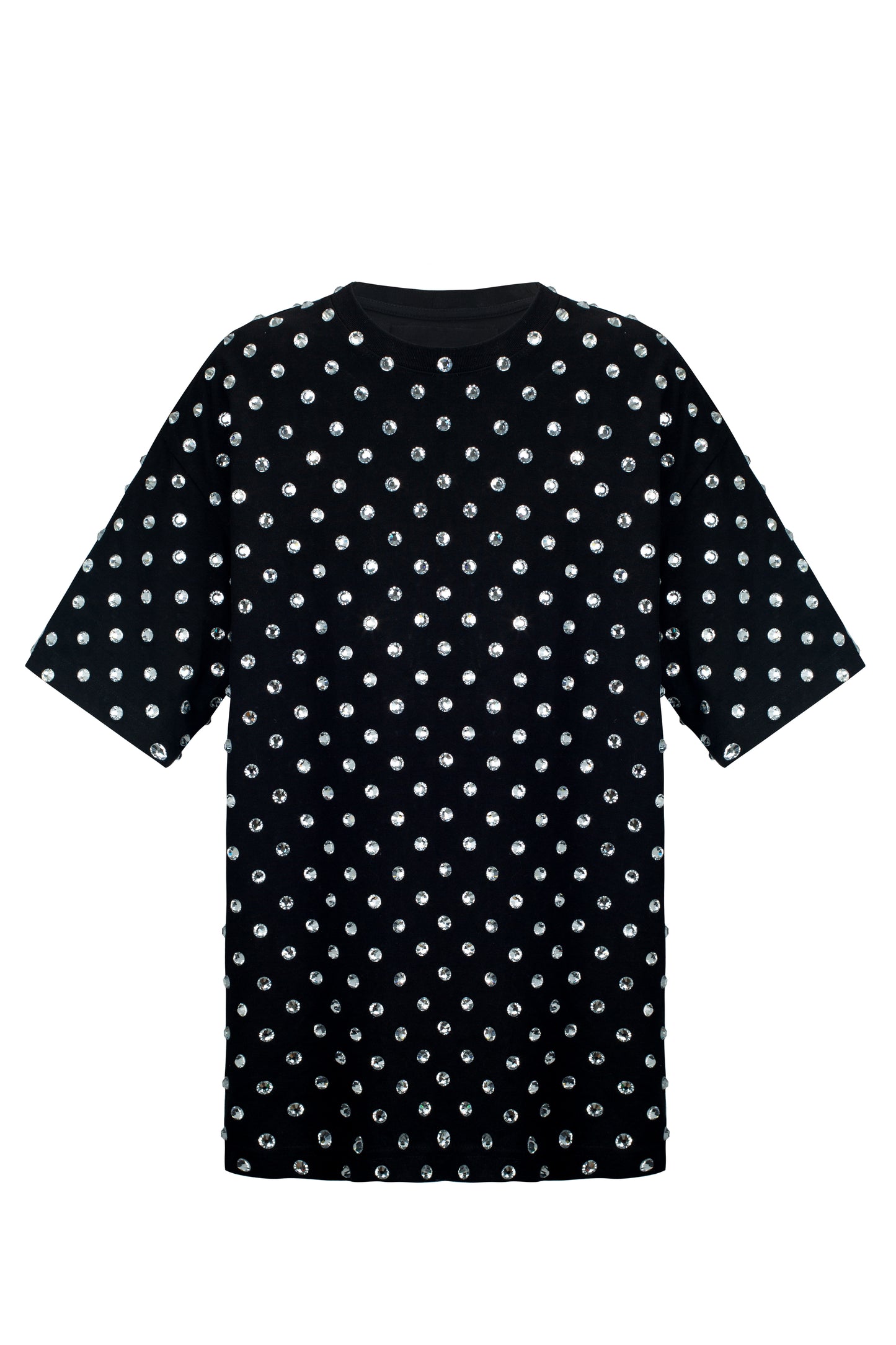 SANTA Oversized T-shirt with Crystals - Black