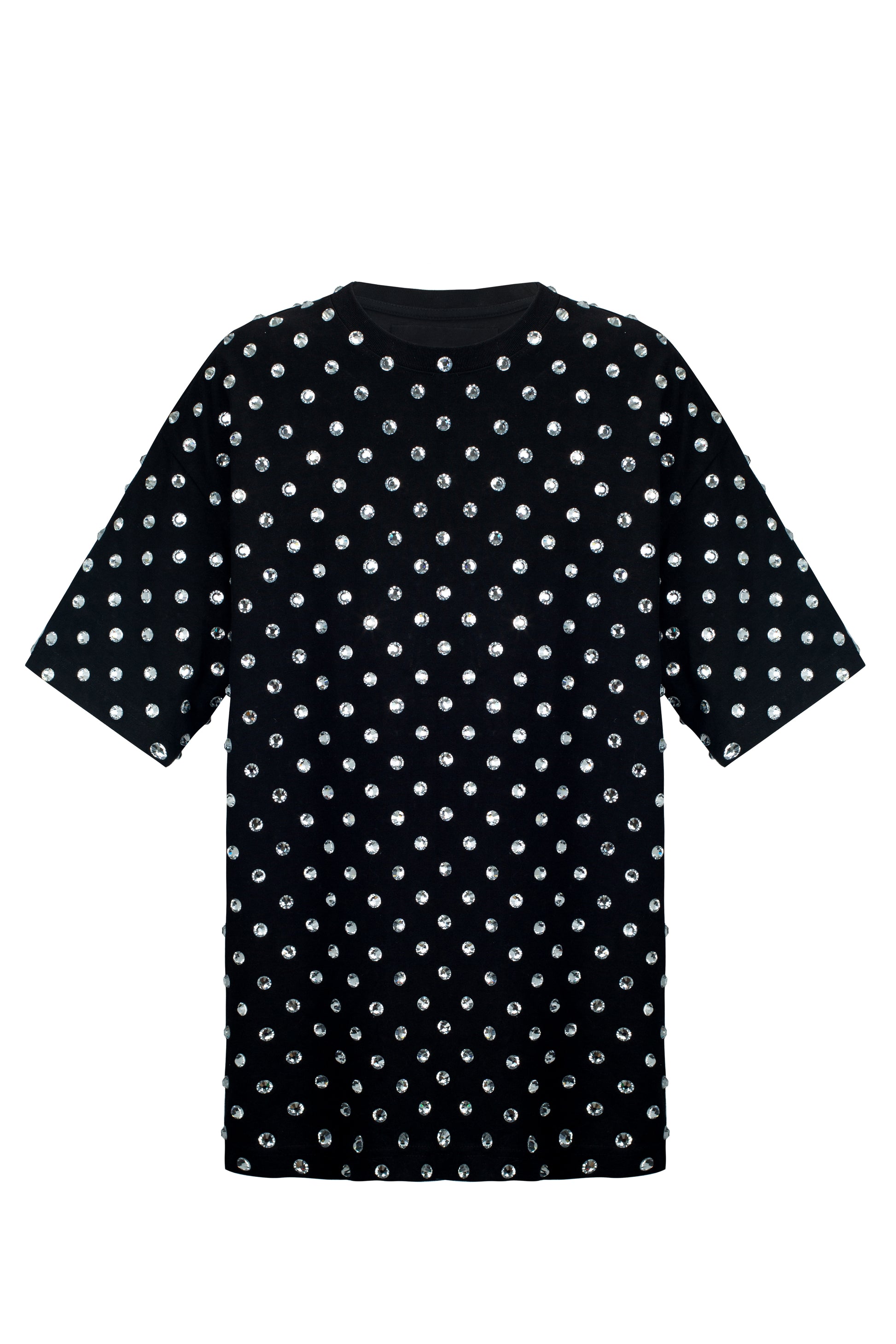 SANTA Oversized T-shirt with Crystals - Black