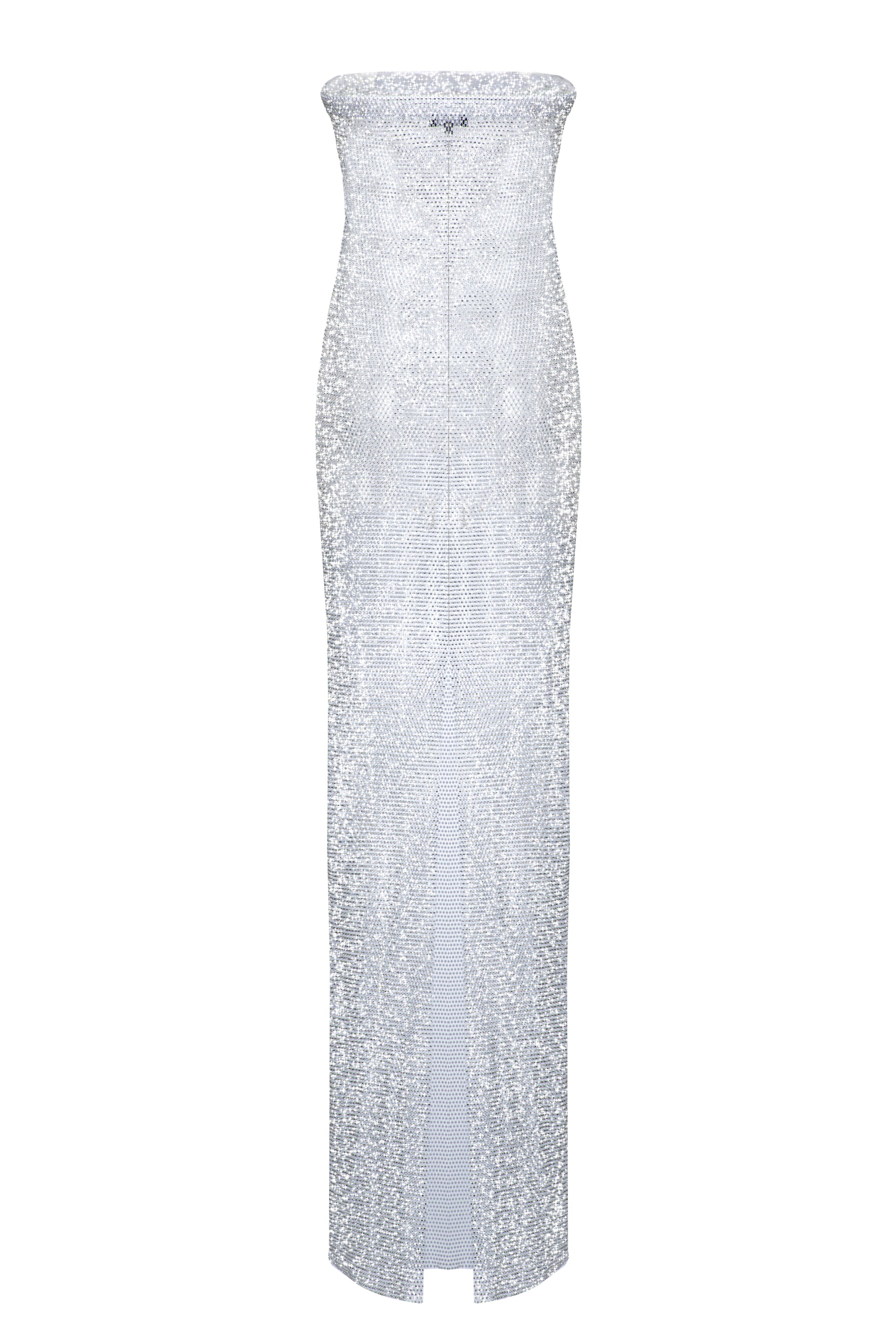 SANTA Sparkle Maxi Dress with Open Shoulders - White back
