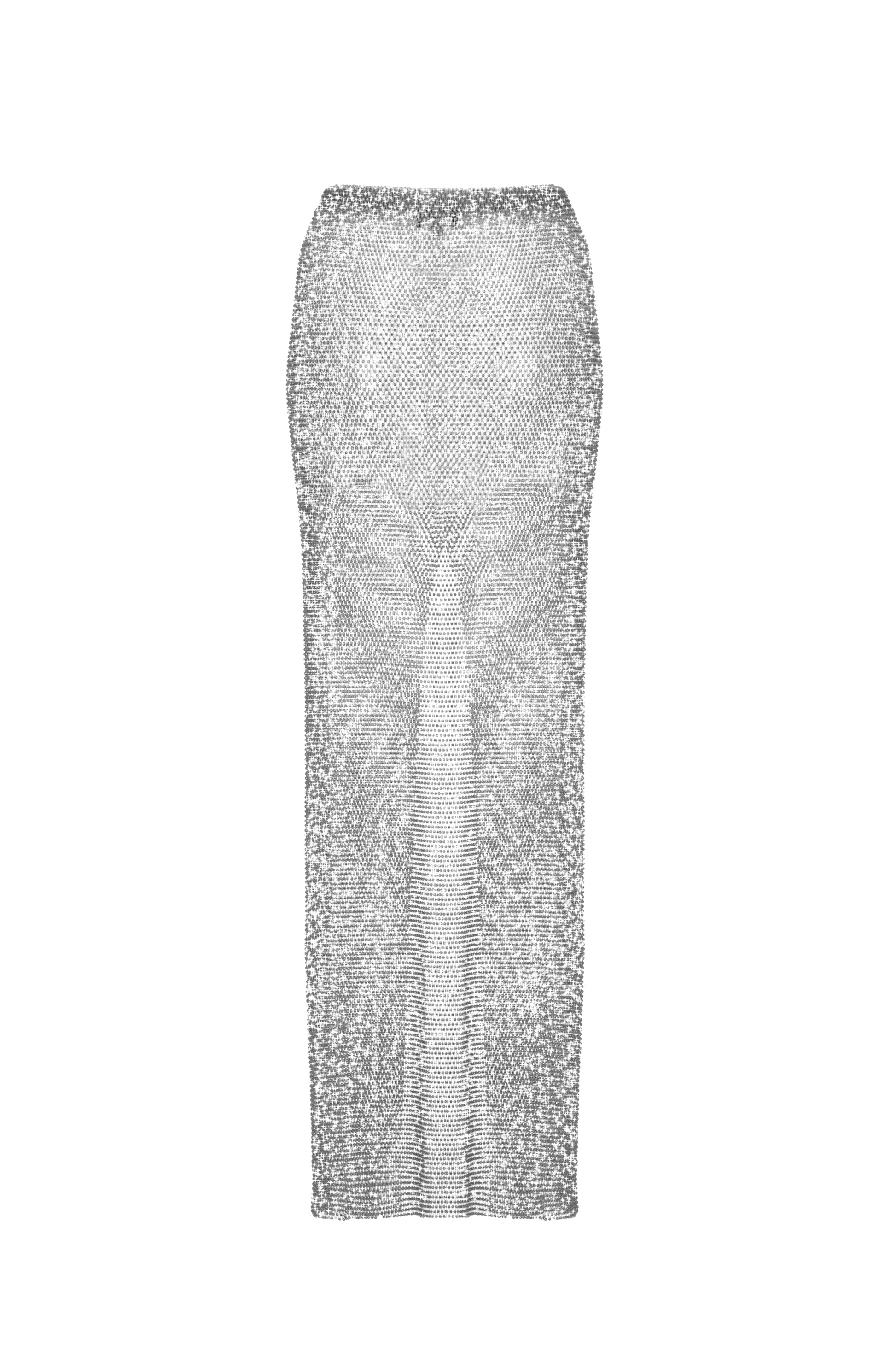 SANTA Sparkle Maxi Skirt with Slit - Silver back
