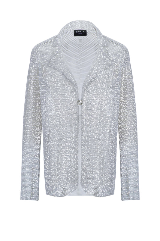 SANTA Sparkle Shirt-Jacket - White front