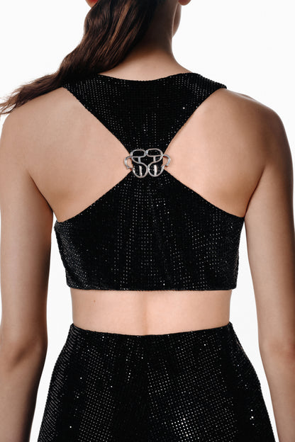 SANTA Crop Top - Black