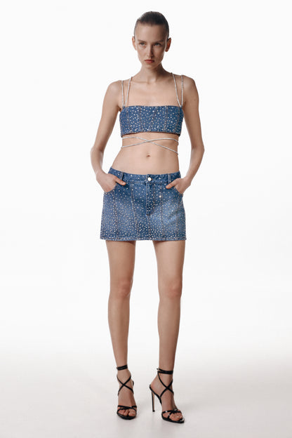 SANTA Denim Mini Skirt - Blue