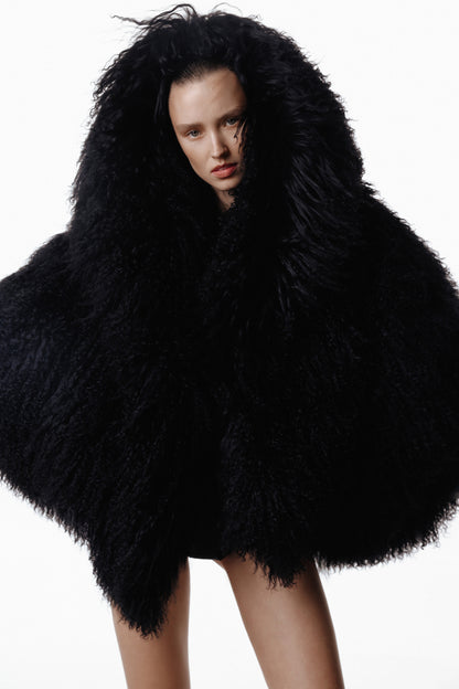 SANTA Feathers Coat - Black