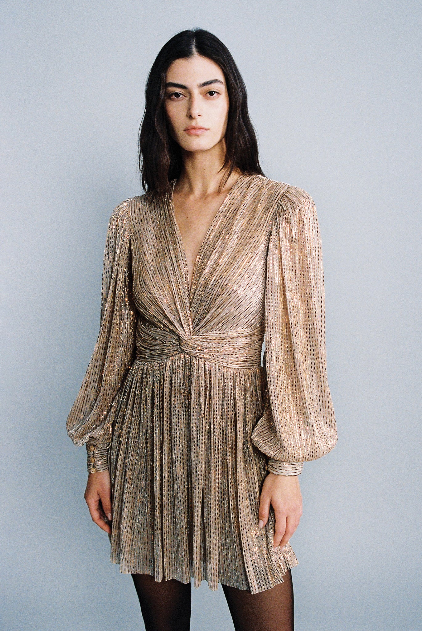 SABINA MUSAYEV Perihelion Mini Dress - Antique Gold