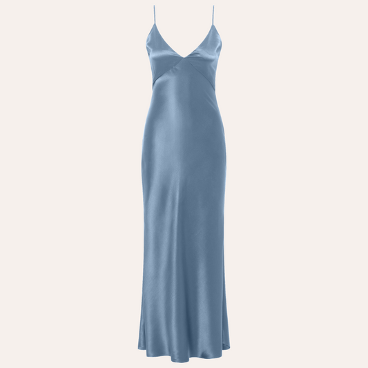 EHE Apparel Amelia silk Dress - Blue