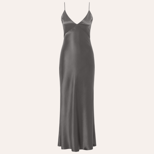 EHE Apparel Amelia silk Dress - Silver