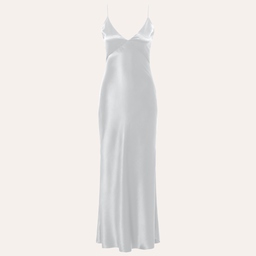 EHE Apparel Amelia silk Dress - White