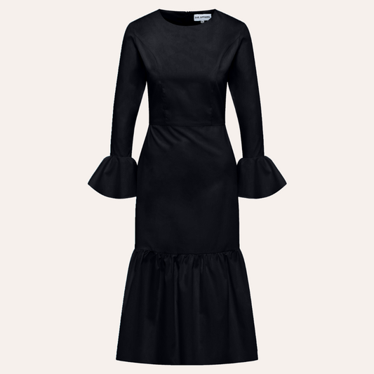 EHE Apparel Audrey ruffled Dress - Black