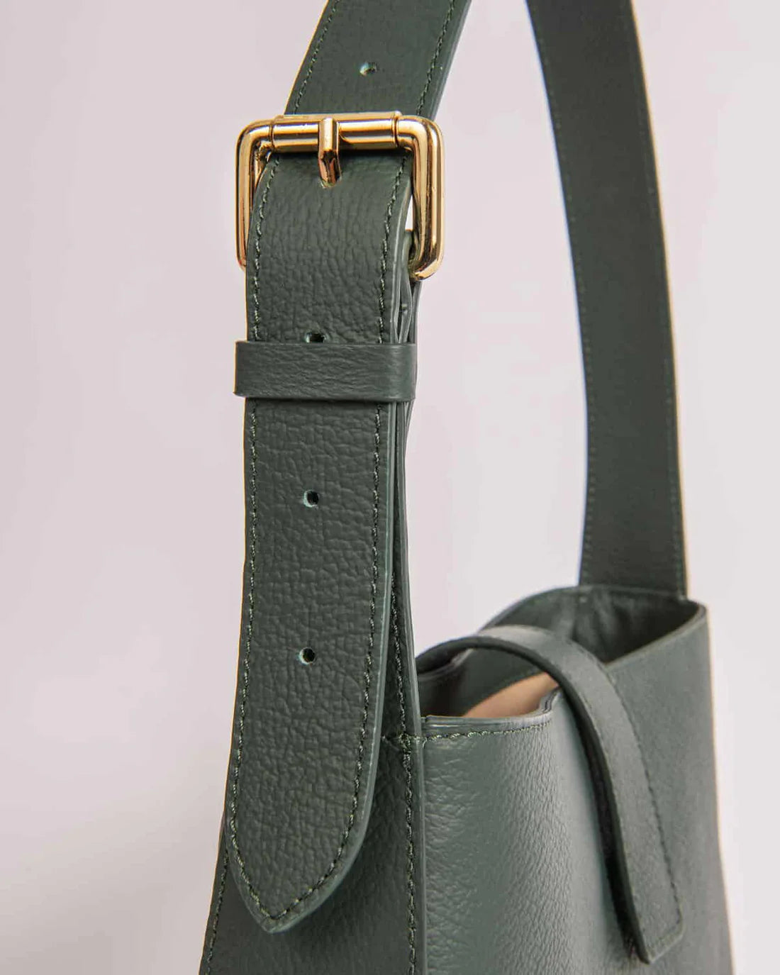 EVÉN Valenta baguette bag - dark green strap
